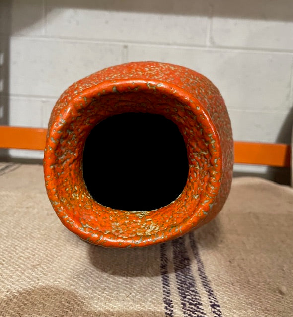 Vintage Hungarian Glazed Fat Lava  Vase   #6298