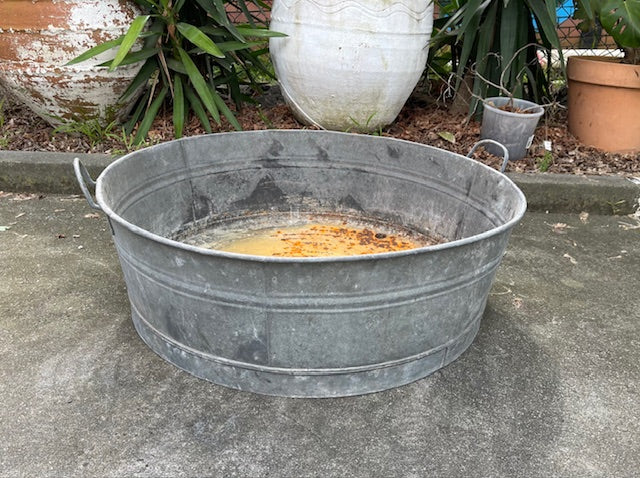 Vintage  European Galvanized Wash Tub #6309