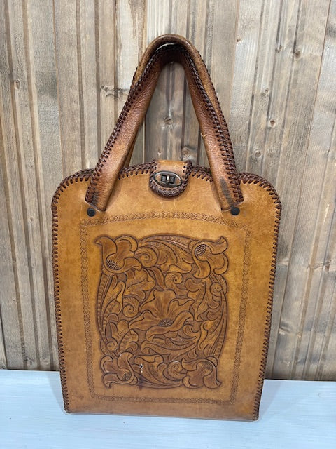 Vintage Tooled  Leather Bag  #VS26