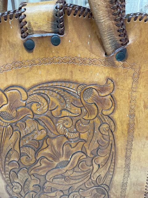 Vintage Tooled  Leather Bag  #VS26