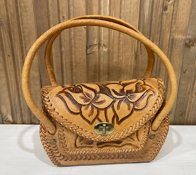 Vintage Tooled  Leather Bag  #VS27