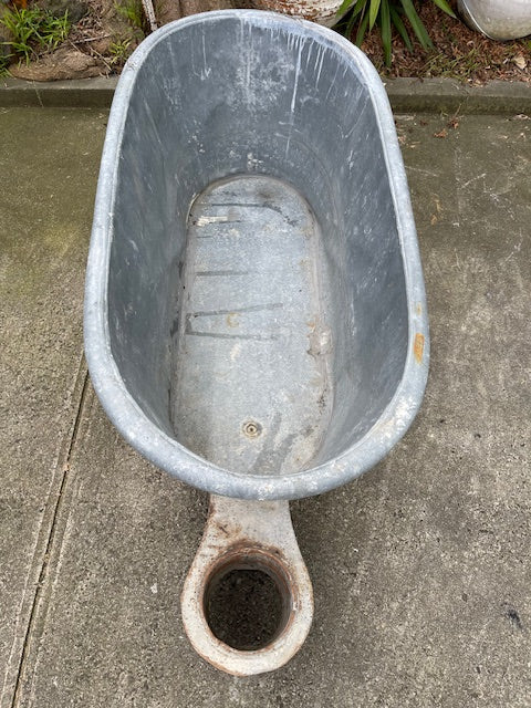 1940s  Rustic  European Galvanised Bathtub with coal heating space #6314