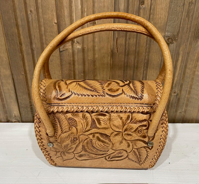 Vintage Tooled  Leather Bag  #VS27
