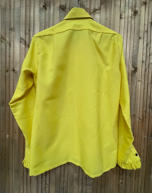 Mens Vintage Long  Sleeve Bright Yellow  Shirt  #VS28