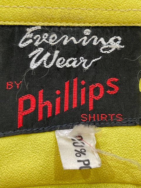 Mens Vintage Long  Sleeve Bright Yellow  Shirt  #VS28