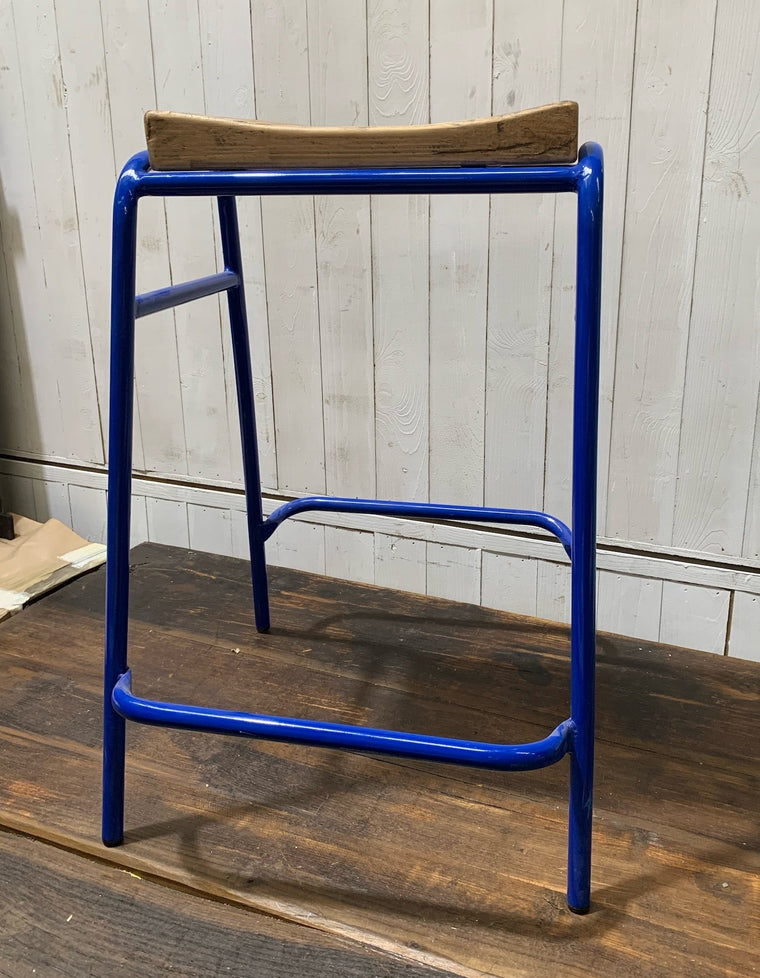 Metal Base with Wooden Seat Stool  # 5542