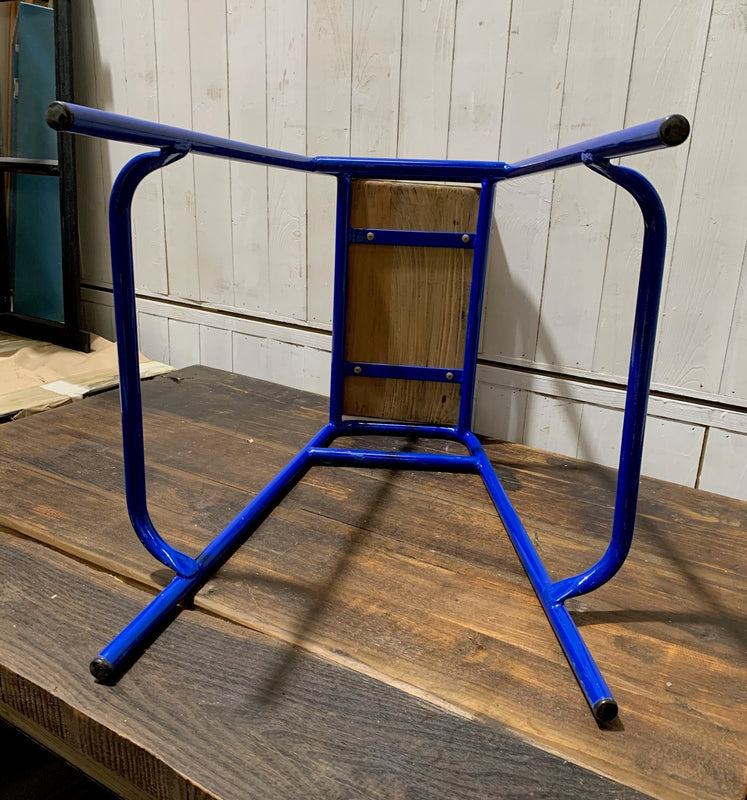 Metal Base with Wooden Seat Stool  # 5513