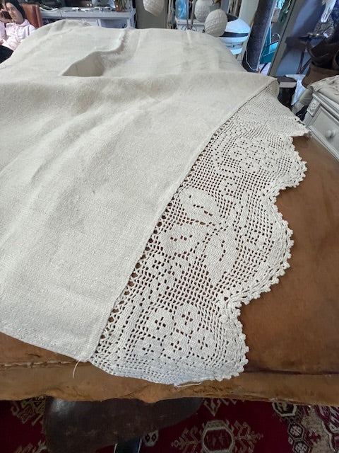 1940s  Linen/Hemp Sheet    #7226 .  (Read Information About This Item)