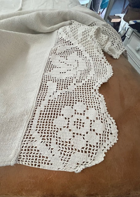 1940s  Linen/Hemp Sheet    #7227 .  (Read Information About This Item)