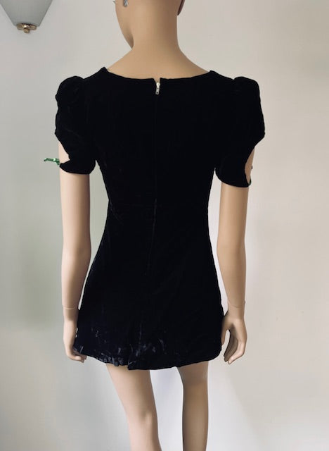1970s Crushed Velvet Mini  Dress #B108