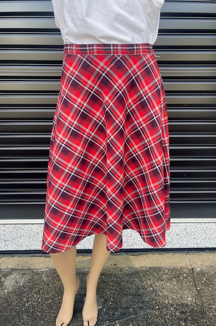 Vintage Tartan A-Line  Skirt  #B120