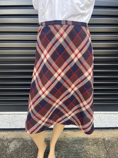 Vintage Tartan A-Line  Skirt  #B122