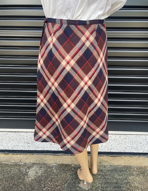 Vintage Tartan A-Line  Skirt  #B122