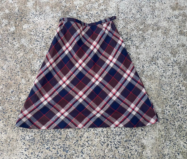 Vintage Tartan A-Line  Skirt  #B122