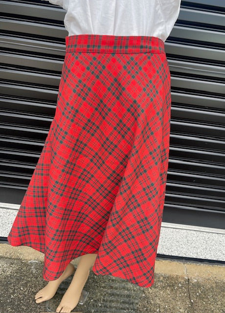 Vintage Tartan A-Line  Skirt  #B123