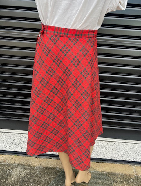 Vintage Tartan A-Line  Skirt  #B123
