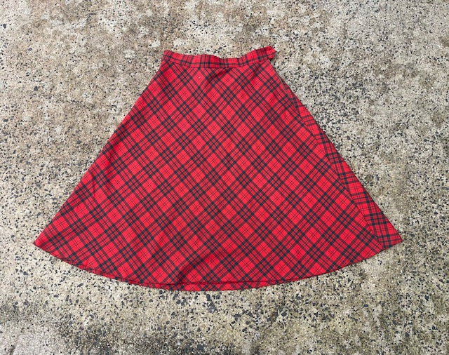Vintage Tartan A-Line  Skirt  #B123