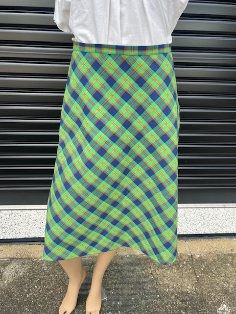 Vintage Tartan A-Line  Skirt  #B124