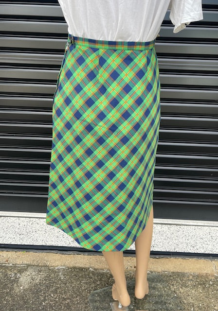 Vintage Tartan A-Line  Skirt  #B124