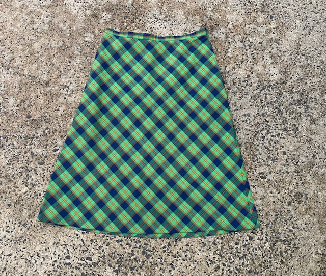 Vintage Tartan A-Line  Skirt  #B124