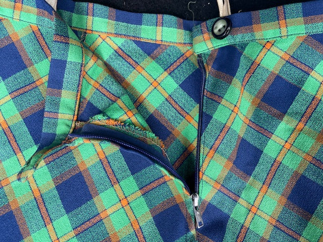 Vintage Tartan A-Line  Skirt  #B124