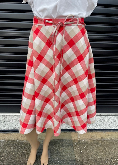 Vintage Tartan A-Line  Skirt  #B126