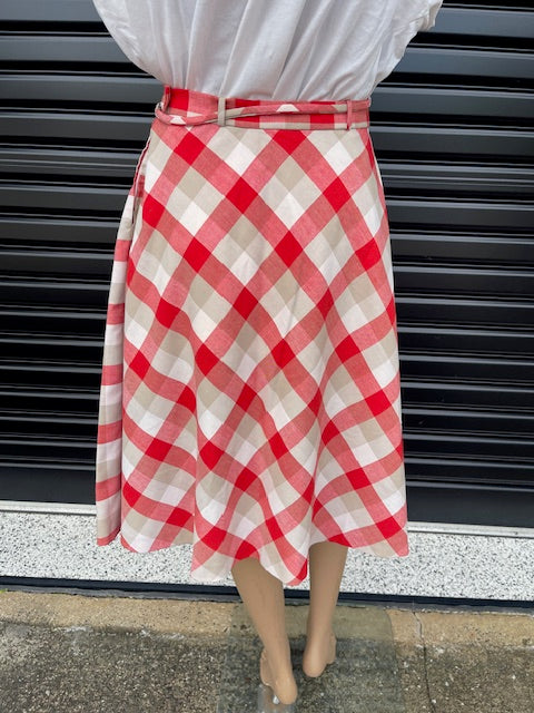 Vintage Tartan A-Line  Skirt  #B126