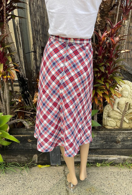 Vintage Tartan A-Line  Skirt  #B131