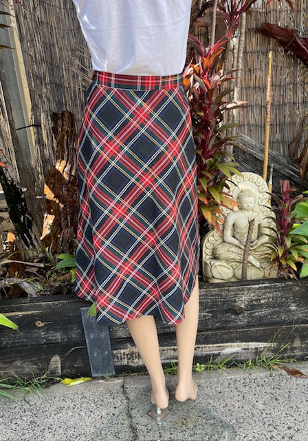 Vintage Tartan A-Line  Skirt  #B132