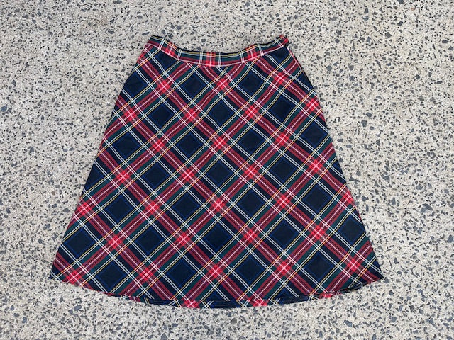 Vintage Tartan A-Line  Skirt  #B132