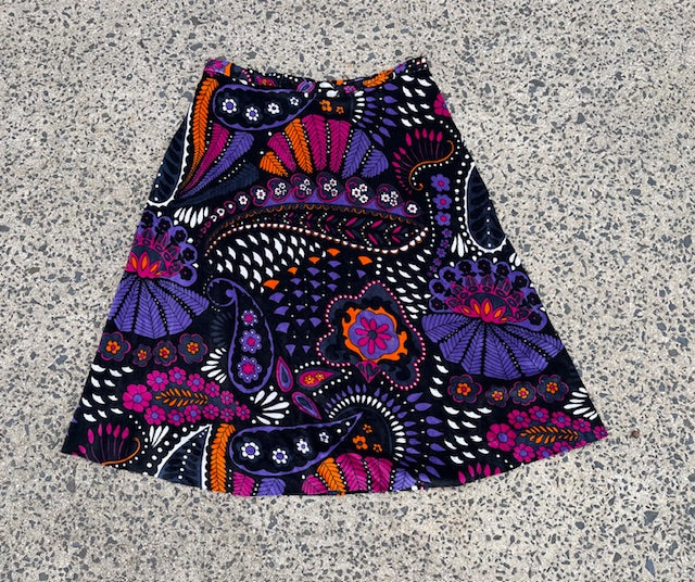 Vintage Velvet A-Line  Skirt  #B136