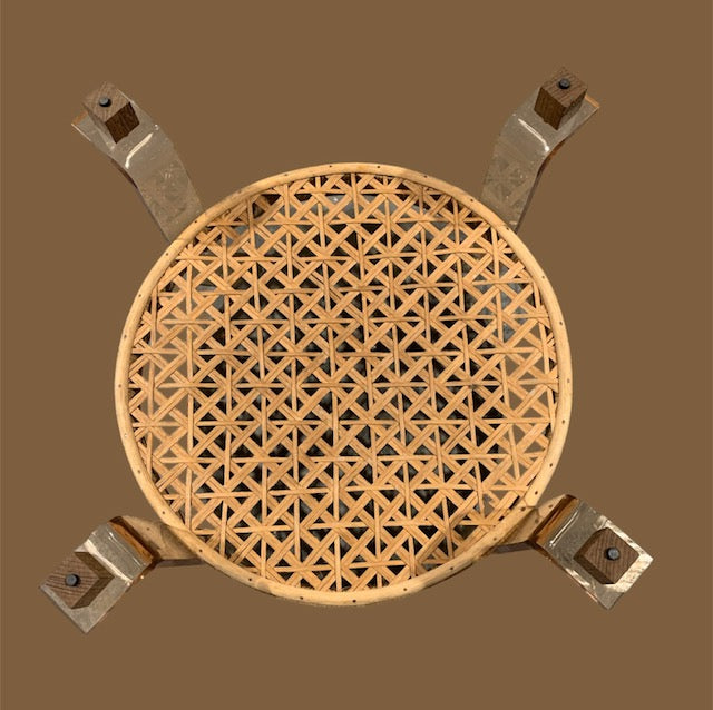 1970s Rattan Coffee Table with Glass Top  #4982