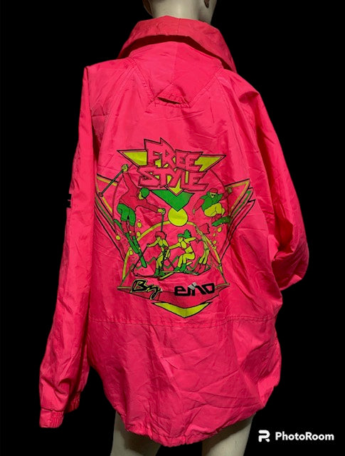 Secondhand/ Vintage Pink Ski Anorak Windbreaker   #W26