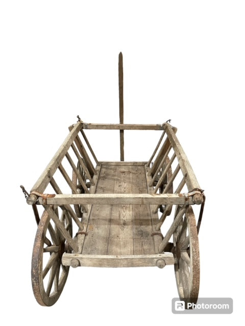 Vintage European Wooden Pumpkin Cart #6049