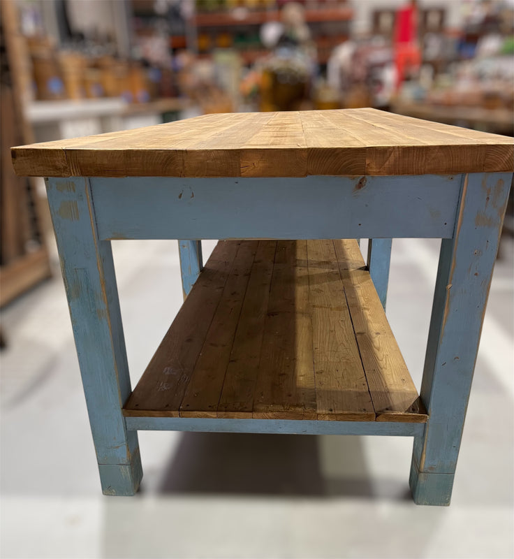 Vintage European Kitchen Island Table / Drapers Table #6789