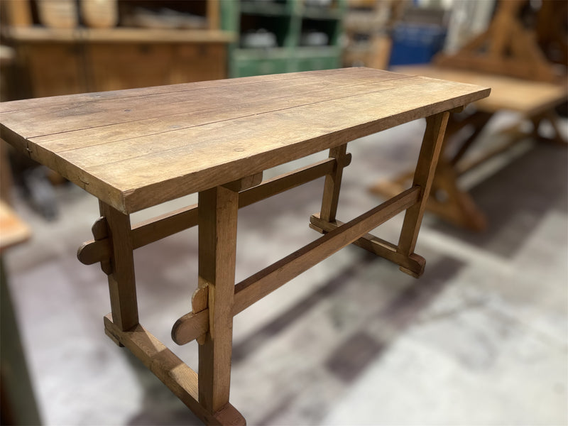 Vintage European  Trestle Bench  Table #6790