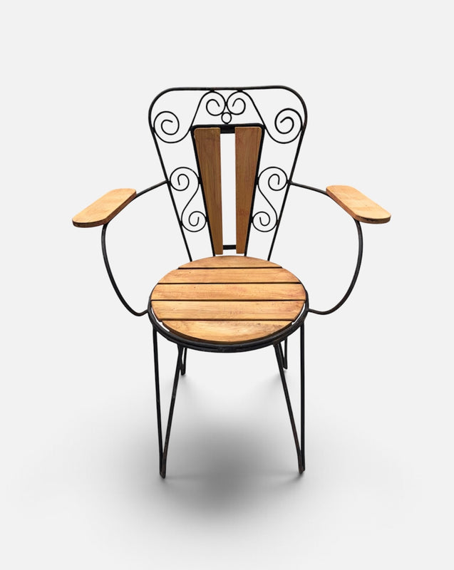 Eastern European  Metal - Wood  Garden Chair  #7389