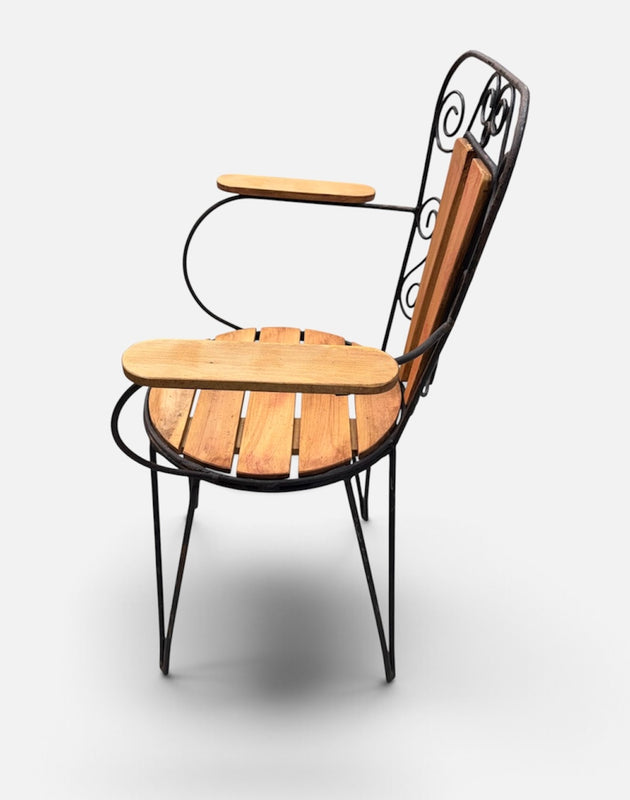 Eastern European  Metal - Wood  Garden Chair  #7389