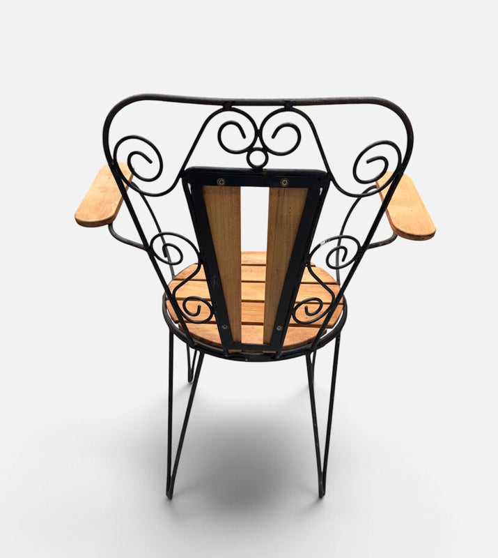 Eastern European  Metal - Wood  Garden Chair  #7389