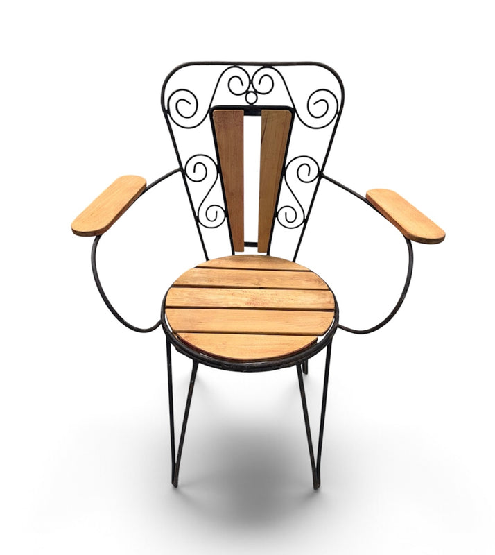 Eastern European  Metal - Wood  Garden Chair  #7390
