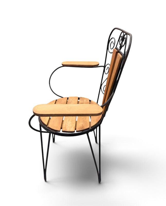 Eastern European  Metal - Wood  Garden Chair  #7390