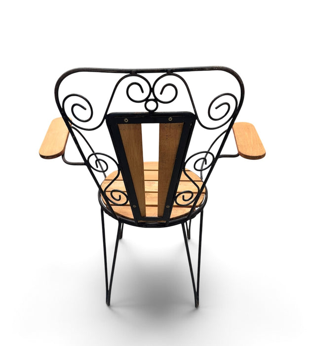 Eastern European  Metal - Wood  Garden Chair  #7390