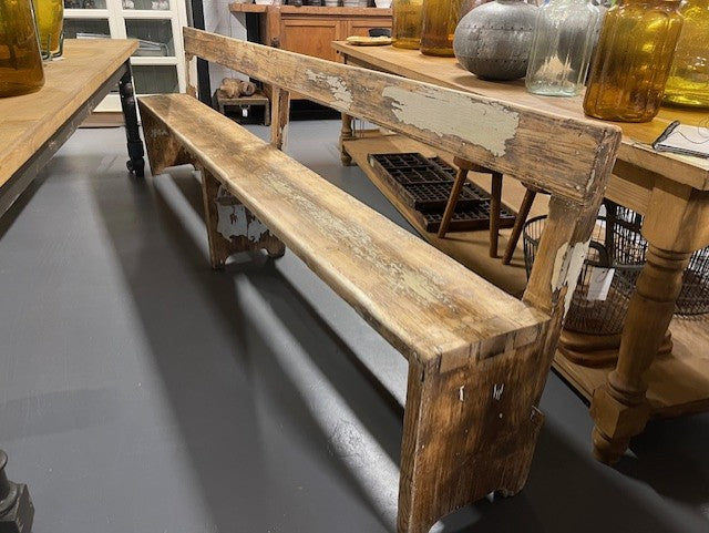 Vintage European  Wooden Bench Seat  #6749  Byron