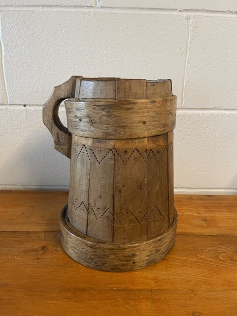 Vintage  European Wooden Jug   #6457  Byron