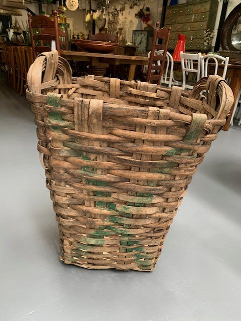 Rustic  French Woven Cleft Oak Grape Harvesting Basket  #5588  Byron