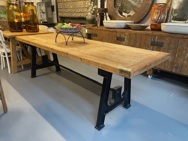 Wooden Top Cast- Iron Base  Kitchen Table  #5954  Byron