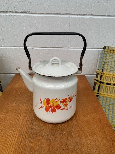 Vintage Hungarian  Enamel Coffee Pot  #5305  Byron