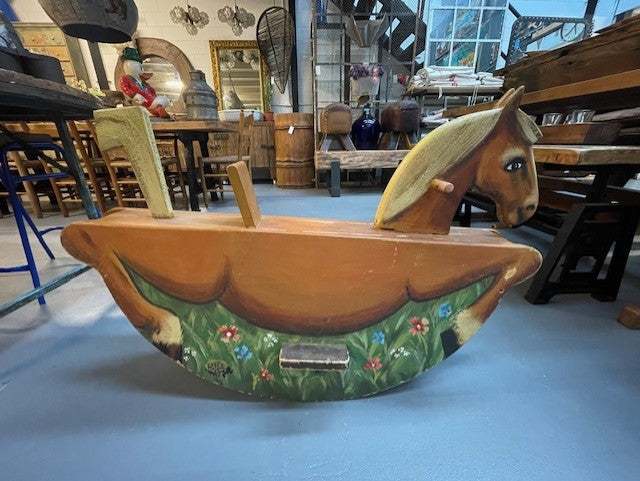 Vintage Small Wooden Rocking Horse #5963  Byron