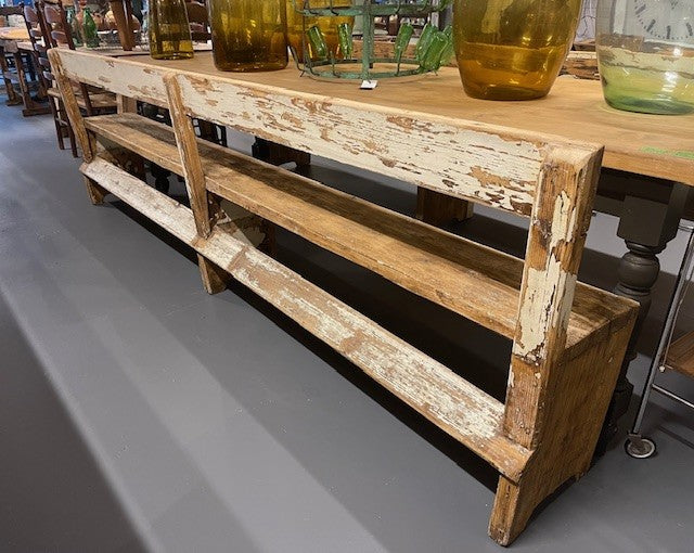 Vintage European  Wooden Bench Seat  #6749  Byron