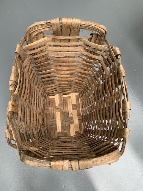 Rustic  French Woven Cleft Oak Grape Harvesting Basket  #5588  Byron